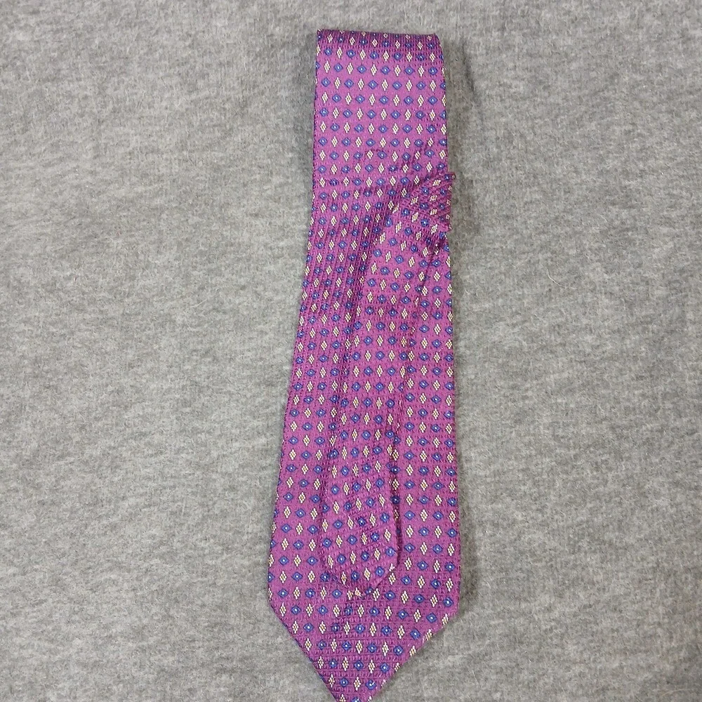 Van Heusen Necktie Mens OS‎ Purple Geometric Diamond Silk Classic Business Tie